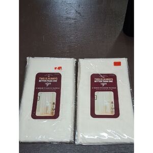 Sheer Window Panels (120" X 84"), Cream Color, NIB, Set Of 2.